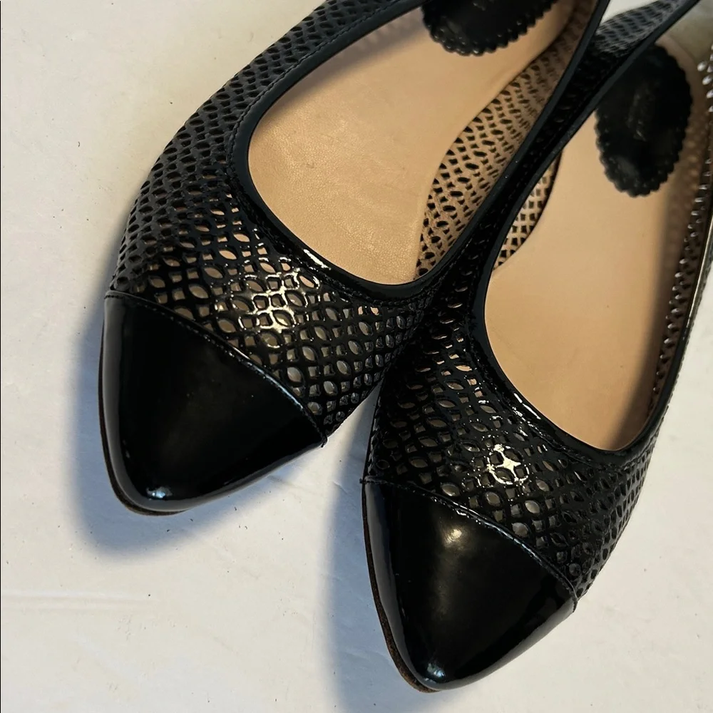 Furla Black Patent Leather Mesh Flats - Picture 3 of 17